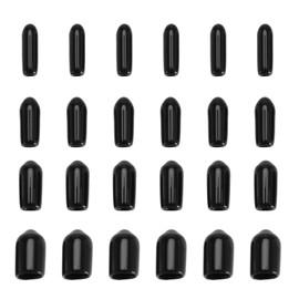 SING F LTD 200PCS Round End Caps Covers PVC Dust Proof Cover Screw Thread Protectors M2 M3 M4 M6 for Electric Wire Nail Head Round Tubing Black