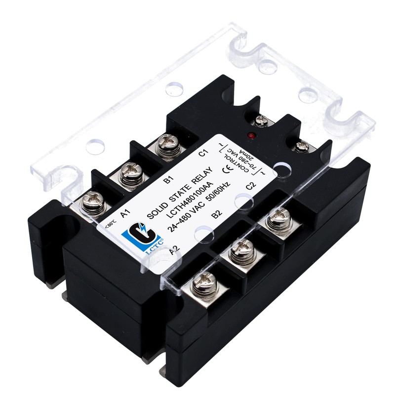 LCLCTC 3 Phase Solid State Relay SSR-100AA AC to AC(Input70-280V