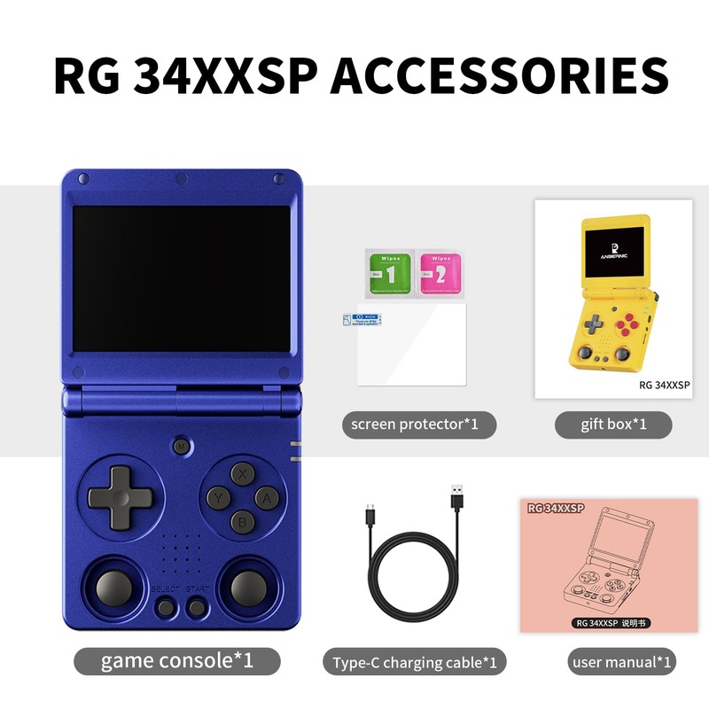 Anbernic RG34XXSP Retro Handheld Game Console Linux 3.4 inch IPS