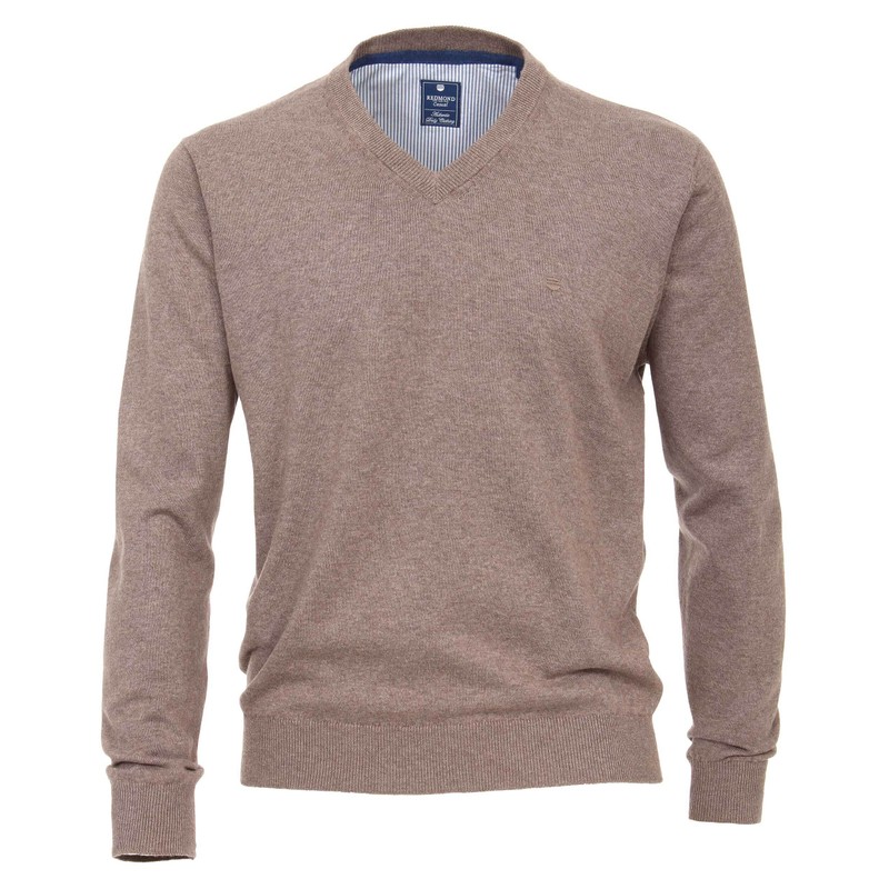 Redmond Men's Plain High Melange Pullover - brass Plain 100