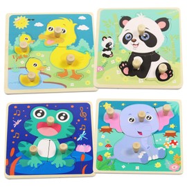 Wooden Puzzle 1 Year, Wooden Puzzle from 1 2 3 Years, Animal Wooden Puzzle, Gripping Puzzle Children, Montessori Toy, Wooden Toy, Baby Children, Birthday Gift, Educational Toy for Boys and Girls