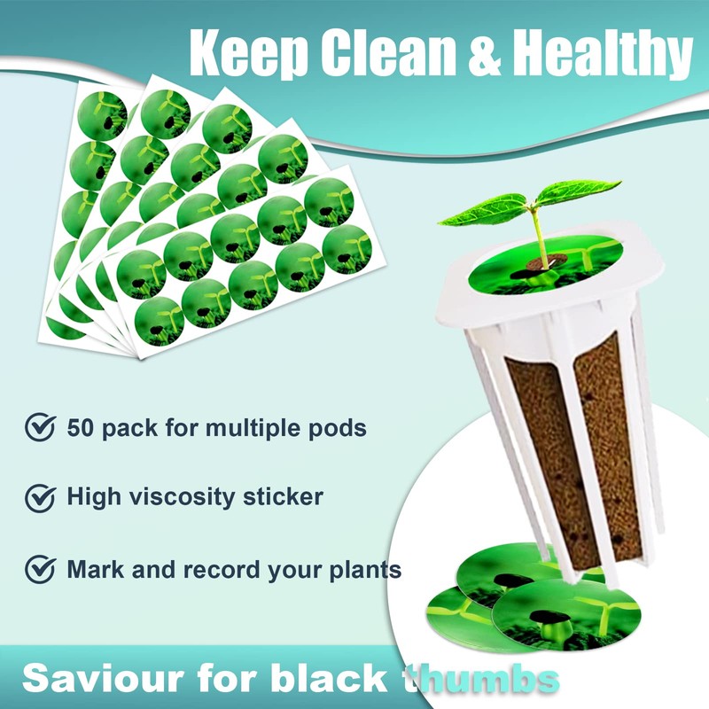 Haligo 100pcs Square Pods for Hydroponics Growing System, 50pcs Square
