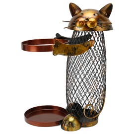 Wine Holder Vintage Cat Style Sturdy Metal Space Saving Decorative Firm Stable Wine Rack for Family Office Bar