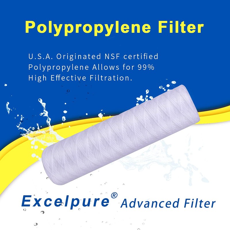 EXCELPURE 5 Micron 10"x2.5" Whole House String Wound Sediment Filter