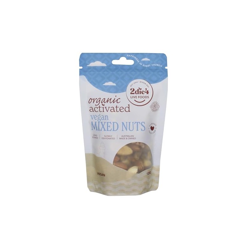 2Die4 Live Foods Activated Organic Vegan Mixed Nuts 120g