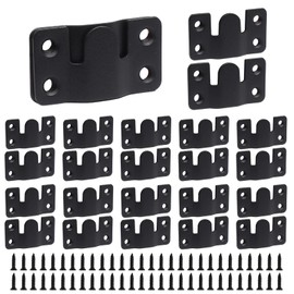Opfiue 20 PCS 2.13×1.18inch Flush Mount Bracket, Stainless Steel Interlock Hanging Buckle Wall Mounting Brackets, Picture Hanger Cleat for Home Decor/DIY Enthusiasts with Screws