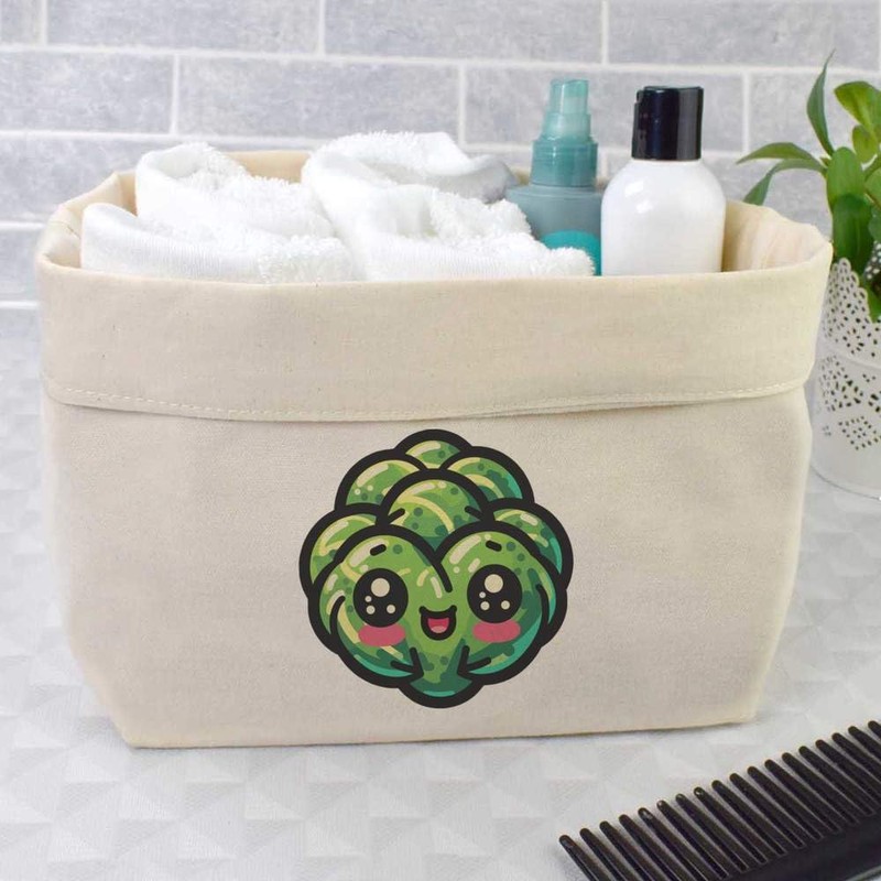 Large 'Cute Kawaii Brussels Sprout' Canvas Organiser/Storage Bag (OR00033375)