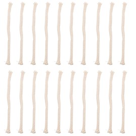 Ruiwaer 20PCS White 6mm Round Cotton Oil-Lamp Wicks Round Cotton Kerosene Oil Lamp Wicks Burner Braided Cotton Replacement Wick for Chemical Experiment Supplies Teaching Equipment