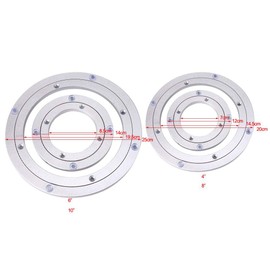 Heavy Duty Dining Table Swivel Plate, 10 Inch Aluminium Alloy Rotating Turntable Bearing Round Dining Table Holder Smooth Swivel Plate for Tabletop Serving Trade Show Display, Silver