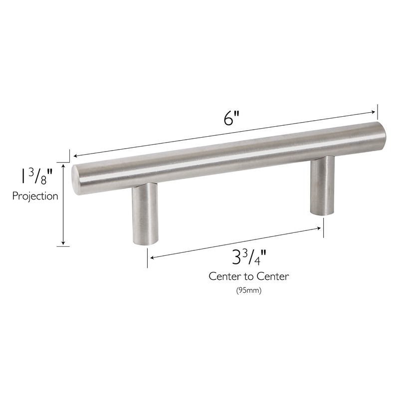 Design House 564641 Solid Cabinet 3-3/4-Inch Center Drawer Pulls Modern
