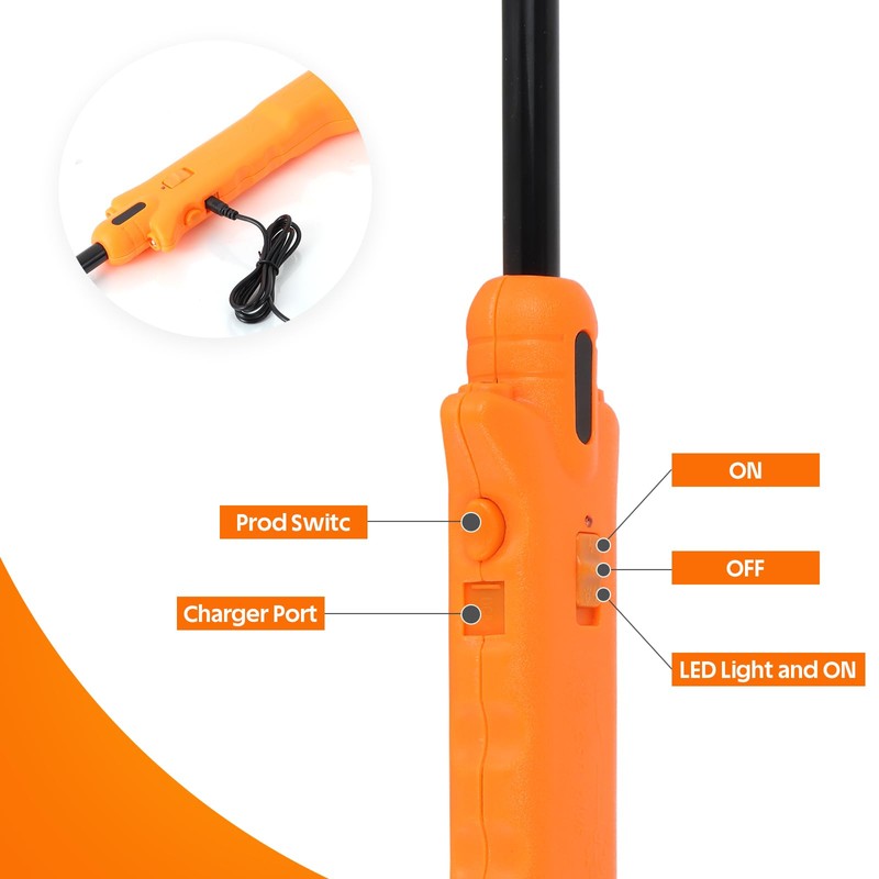 Cattle Prod - Rechargeable Waterproof Livestock Prod for Pig Cows