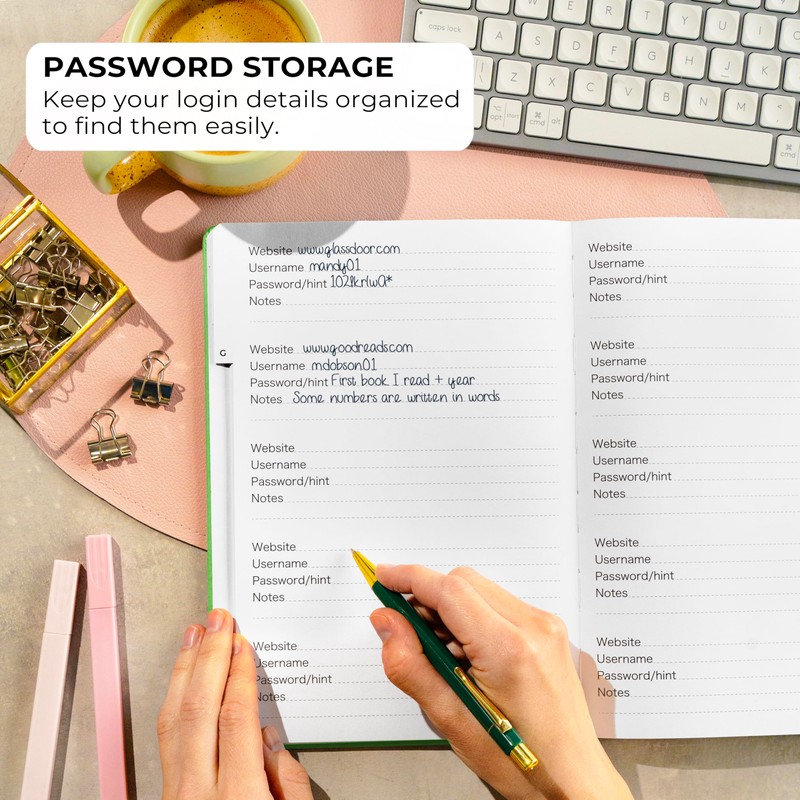 Clever Fox Password Book with alphabetical tabs. Internet Address Organizer