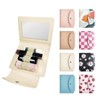 LAOTANGJIA PU Lipstick Case Holder with Mirror,Holds 4pcs of Long