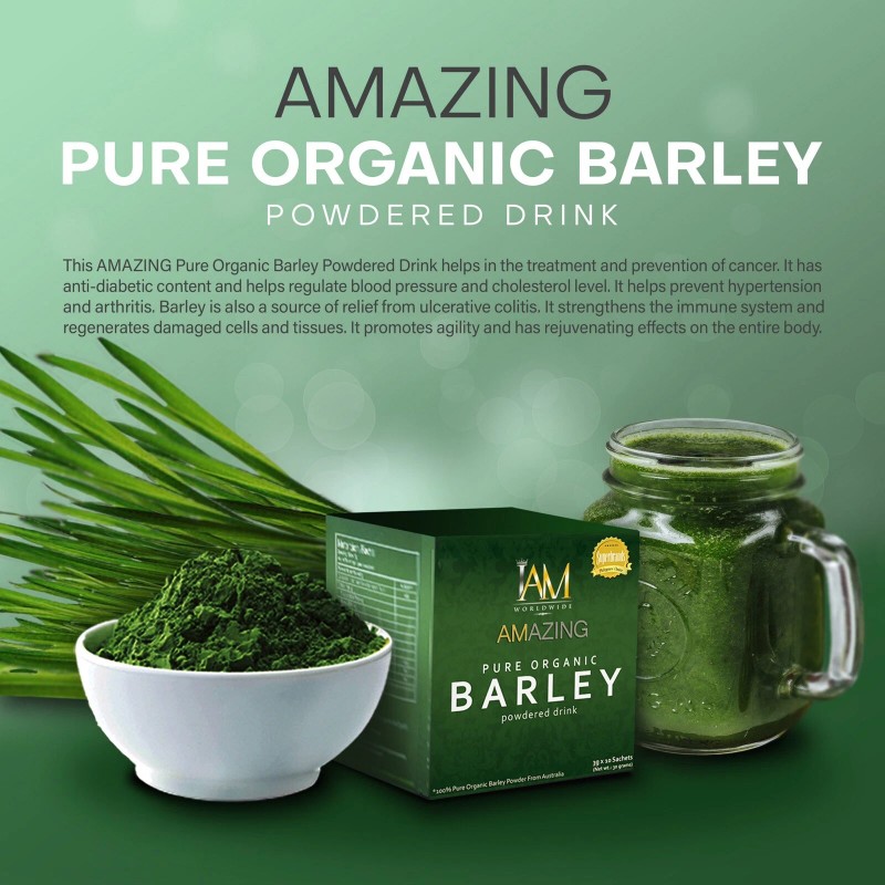 Pure Iam Worldwide Amazing Pure Organic Barley Powdered Drink Mix