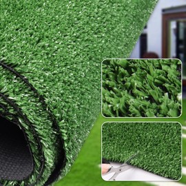 ZGR Artificial Grass Door Mat Lawn Pet Turf 5' x 20', Synthetic Faux Grass Carpet with Drainage Holes, 0.4" Pile, Customized Fake Grass Rug for Entryway Outdoor Garden Backyard Patio Balcony