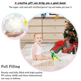 zhidiloveyou 7.9" Parrot Stuffed Animal Plush Cute Small Bird Toy Gifts for Girls Boys, Green