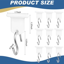 RV Awning Hooks 12pcs Clips for Lights Camping Accessory Hanger Support S Shaped Hooks Set for Tent Indoor Outdoor Decor