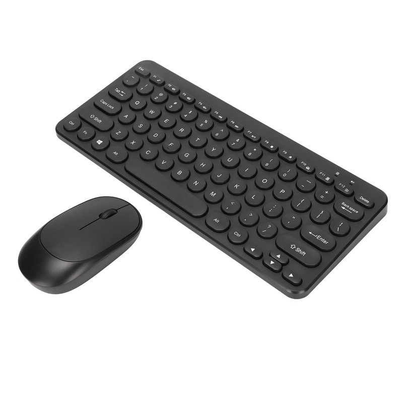 Keyboard Mouse Combo 2.4G Wireless Round Keycaps Ergonomic Design Silent
