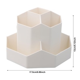 Pagezol 360 Degree Rotating Pencil Holder Desk-Organiser, Multi-Functional Pen Holder, Pencil Pots Makeup Brush Holder with 9 Compartments for Home School Office Supplies and Stationary Storage,White