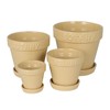Dulton Botany Pot 4 Beige Embossed Logo and Earth Color