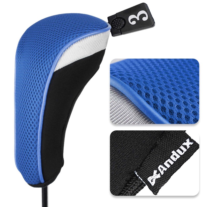 Andux 4pcs/Set Golf 460cc Driver Fairway Wood Club Head Covers