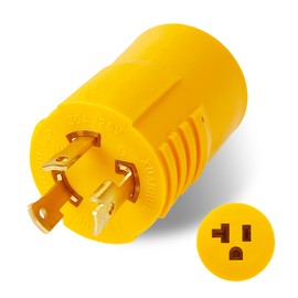 30 Amp Shore Power RV Generator Adapter Compatible with NEMA L5-30P to 5-15/5-20R Marine 30 Amp to 110V 15 A/120V 20 A Household Regular Inlet Connector, 3-Prong Locking Generator Cord