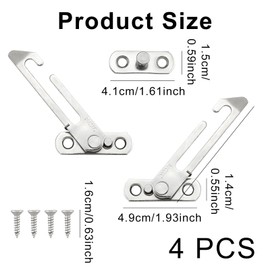 4 Pcs Window Restrictors Locks with Screws Left and Right,Easy Install Stainless Window Restrictors for Home Office UPVC Windows,Hook Handed Window Locks Child Safety Catch for All Kinds of Casement
