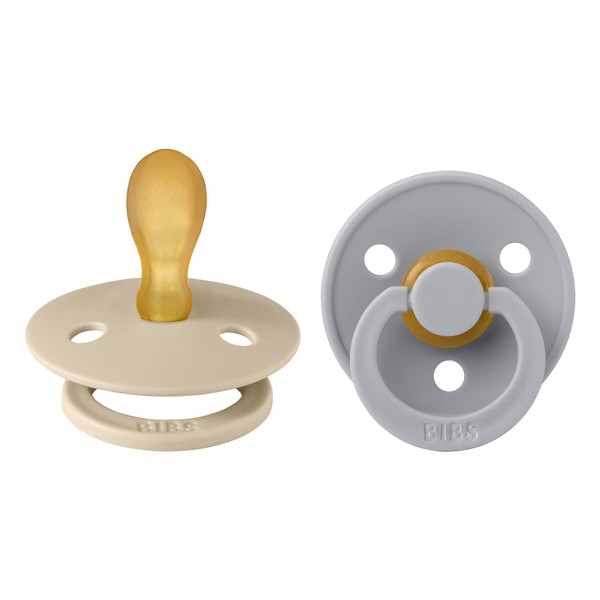 BIBS Colour Soothers Pack of 2, BPA-Free, Symmetrical Teat. Natural