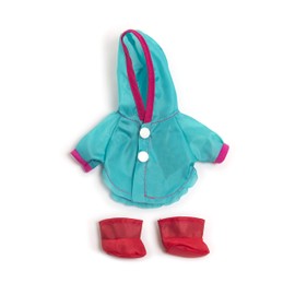 MINILAND 31676 TRAJE LLUVIA BOTAS 21CM Raincoat and Boots for 21 cm Doll Clothes, Solid, Blue