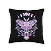 Glitch Lunar Moth Moon Phases Crystals Mushrooms Throw Pillow