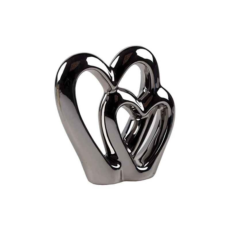 SIL Interiors Silver Double Heart Ornament