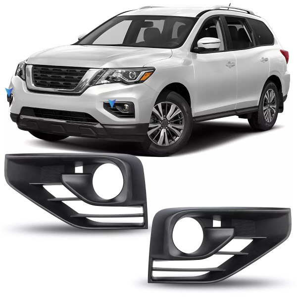 Unbranded Pair Front Fog Light Black Bezel Cover for 2017