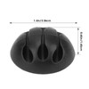 50pcs Cable Clip 3 Hole Silica Gel AntiCorrosion Black Adhesive