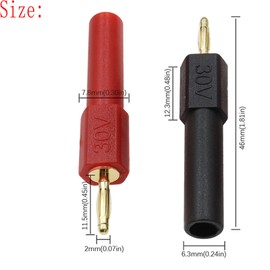 2mm Male Pluge to 4mm Female Banana Jack Probe Connectors Adapters Black and Red - (8 Pcs)