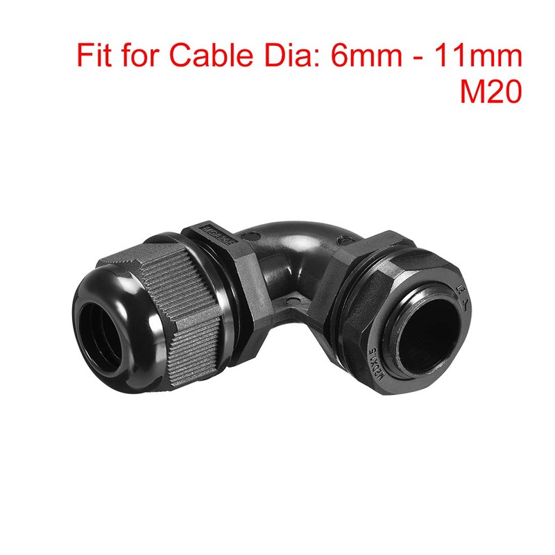 sourcing map M20 Cable Gland, 90 Degree Waterproof IP68 Nylon