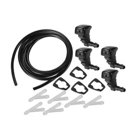 A ABSOPRO Windshield Washer Nozzle for Toyota Tacoma Durable No.8538104030 Windscreen Washer Nozzle Black Front with Hose and Connectors 1 Set Item Replacement