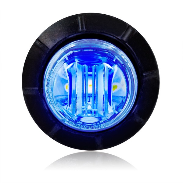 Maxxima M09300BCL Blue 3/4" Round LED Clear Lens Courtesy Marker