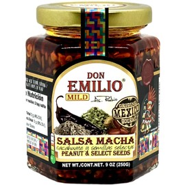 Don Emilio Salsa Macha Premium with Select Seeds 9 oz; Delicious Chili Crisp Oil, Roasted Peppers Spicy Gourmet Macha Sauce, All Natural, Vegan, Keto - MILD 9 oz