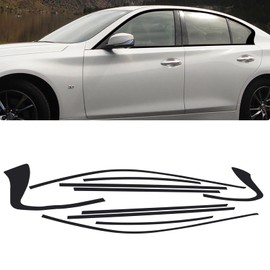 x xotic tech Chrome Delete Blackout Vinyl Wrap Overlay Kit Precut Window Trim Compatible with Q50 Q50S Sedan 2014 2015 2016 2017 2018 2019 2020 2021 2022 2023 2024 (Matte Black)