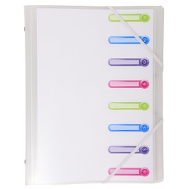 Exacompta - Ref 56187E - Chromaline Collection - Multipart File with an Internal Pocket - 250 x 320mm in Size, Suitable for A4 Documents, 8 Tabbed Sections - Frosted White