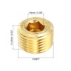 PATIKIL 1/2 Inch NPT Brass Hexagonal Countersunk Plugs 4 Pack