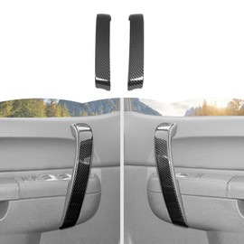 RT-TCZ Inner Door Handl Cover Trim Decoration Interior Accessories for Chevy Silverado 2007-2013,for GMC Sierra 2007-2013 (Black Carbon Fiber)