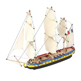 Artesanía Latina - Wooden Model Ship - Easy Kit French Frigate, Hermione La Fayette - Model 17000, Scale 1:160 - Models to Build - Beginner Level