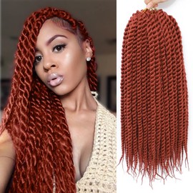 Admutty Havana Twist Crochet Hair 22 inch 6 Packs Jumbo Senegalese Twist Crochet Hair Large Havana Twist Crochet Braid Hair (350#)