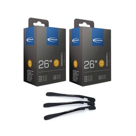 Schwalbe DV13 Bicycle Inner Tubes 26 Inch (40/62-559) 40 mm + MSZweirad Tyre Lever, Set of 2