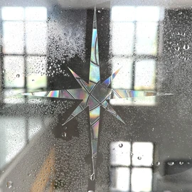 Prism Window Stickers for Bird Strikes, Anti-Collision Stickers, Prevent Birds from Flying in Windows (Star, 21 Pack)