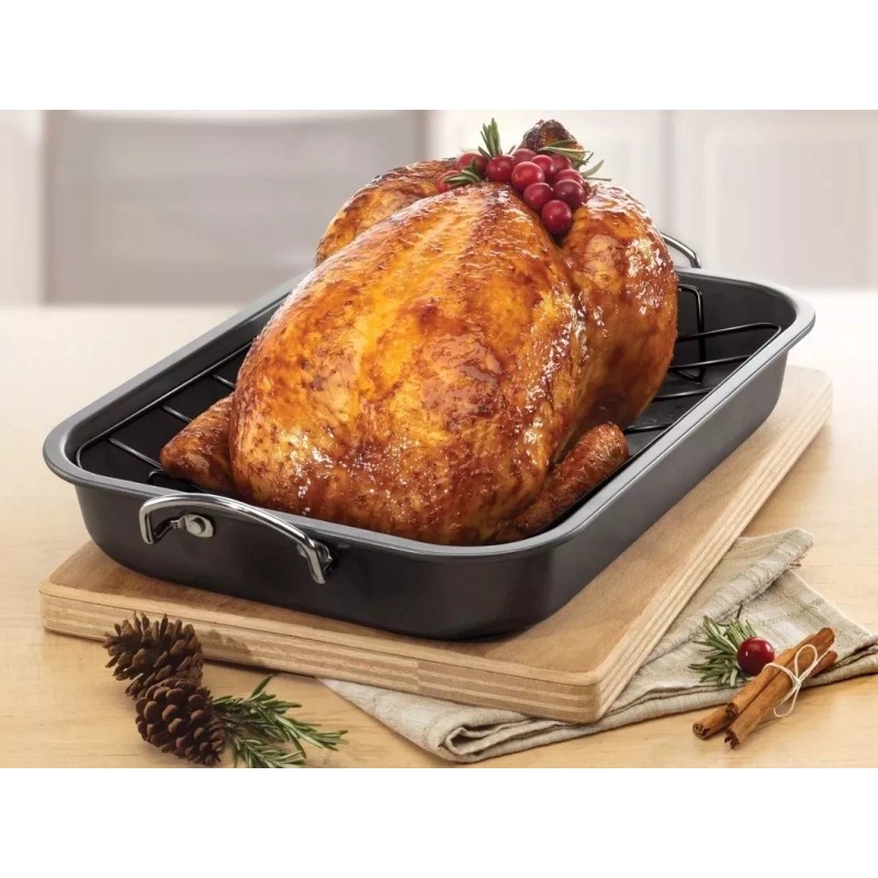 Bandeja Hornear Charola Para Hornear Cocinar Asar Antiadherente Con Rejilla