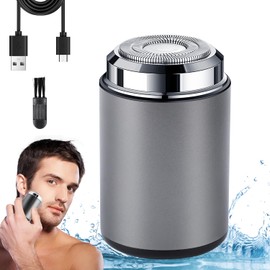 Mini Electric Shaver, Portable Mini Electric Shaver,Portable Pocket Travel Shaver for Men Women, USB Rechargeable Waterproof Electric Razor Trimmer for Car, Office, Business Trip (Gray)