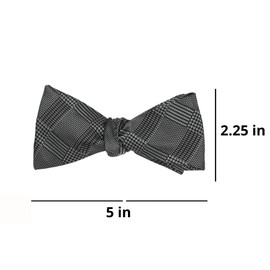 tiemart Men's Self-Tie Bow Tie (Black Michael Glen Plaid)