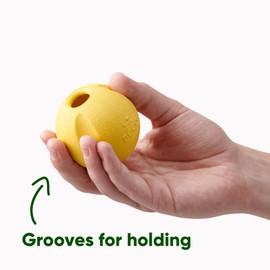 Beco Dog Toy - Natural Rubber Ball for Fetch - Toy for Dogs, Easy to Find, Bright Colours - Yellow